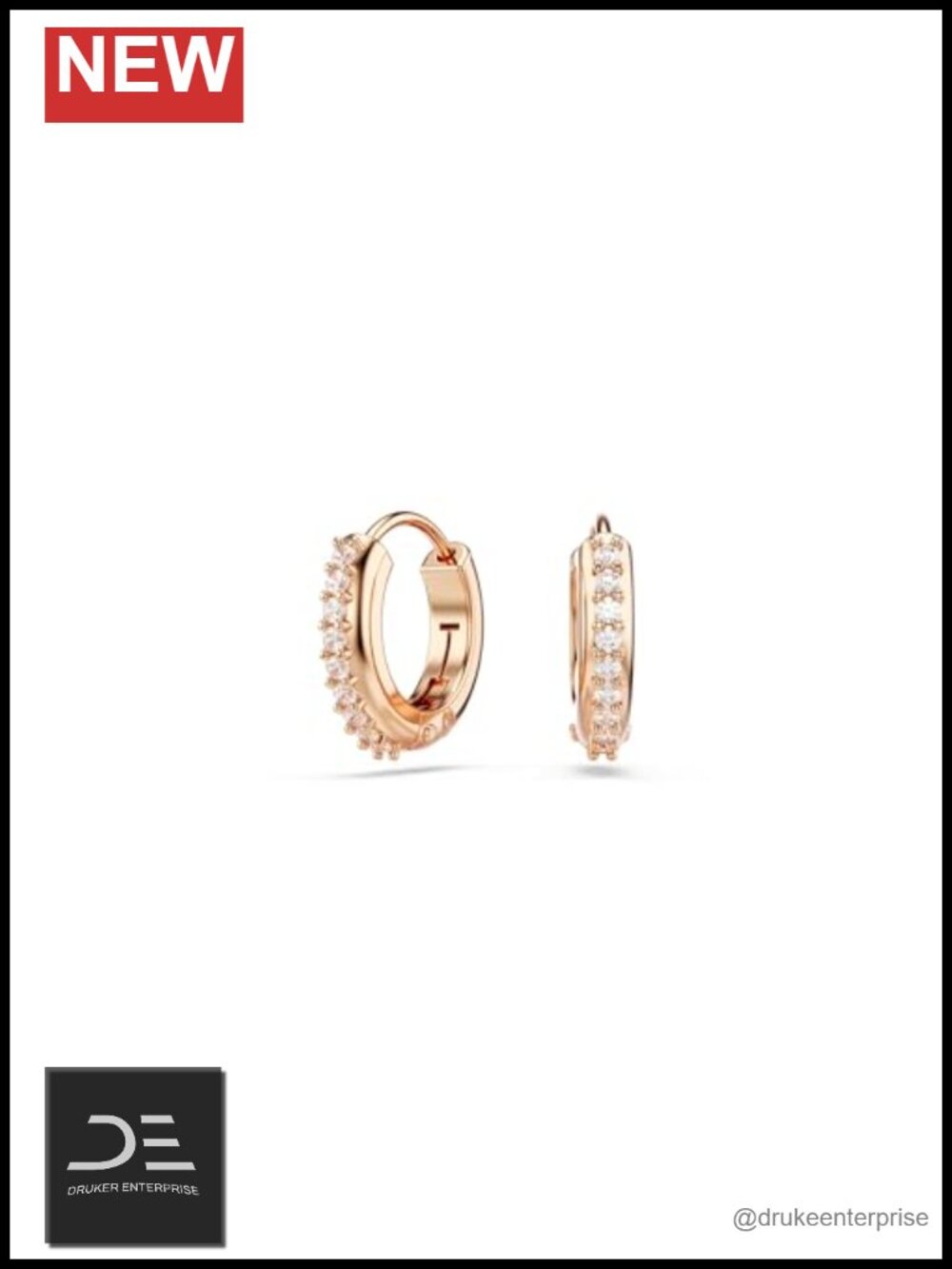 Rose Gold Plated Mini Hoop Earrings with Cubic Zirconia